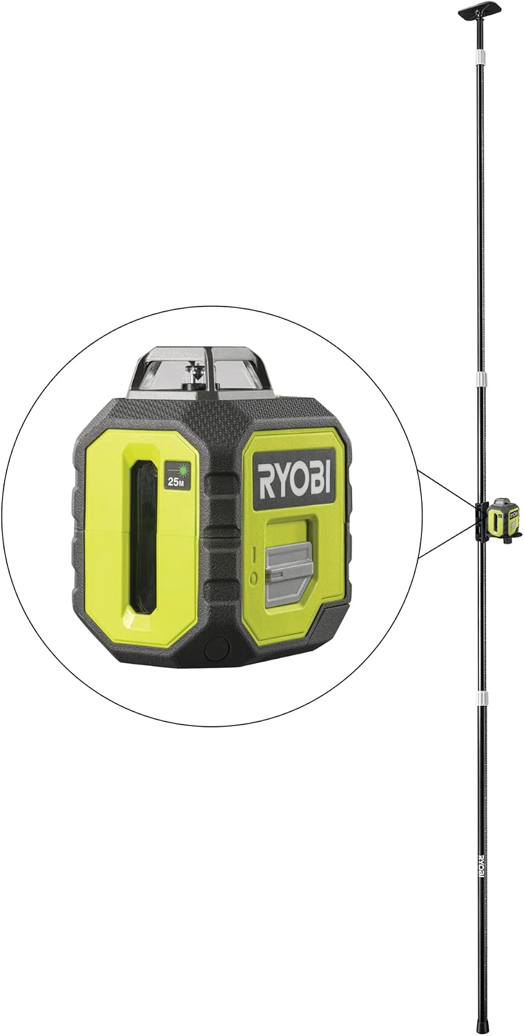 Detalle 2 de Ryobi RB360GLL-K: Livella laser 360° verde con 4 batterie incluse