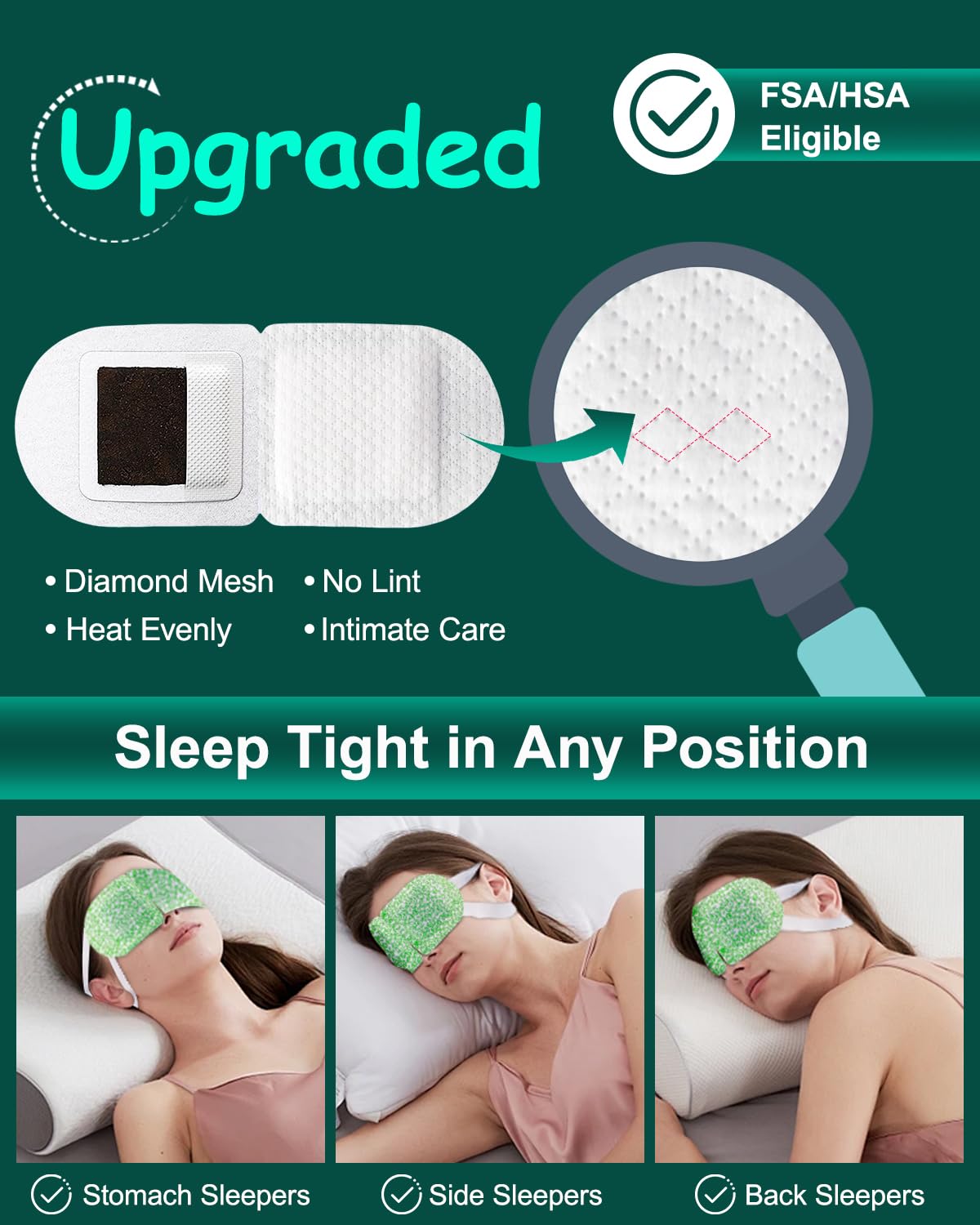 Detalle 2 de Steam Eye Masks 16-Pack Self-Heating for Dry Eyes 😴