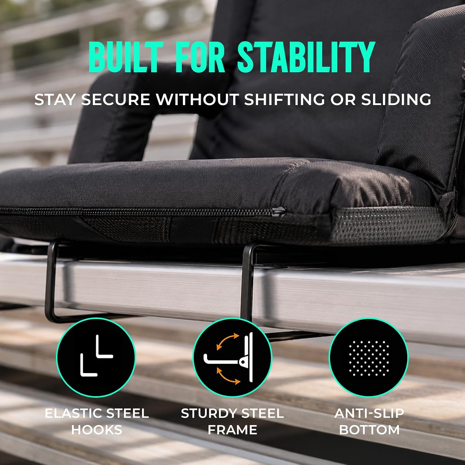 Detalle de Overmont stadium chair with back support, 2-pack