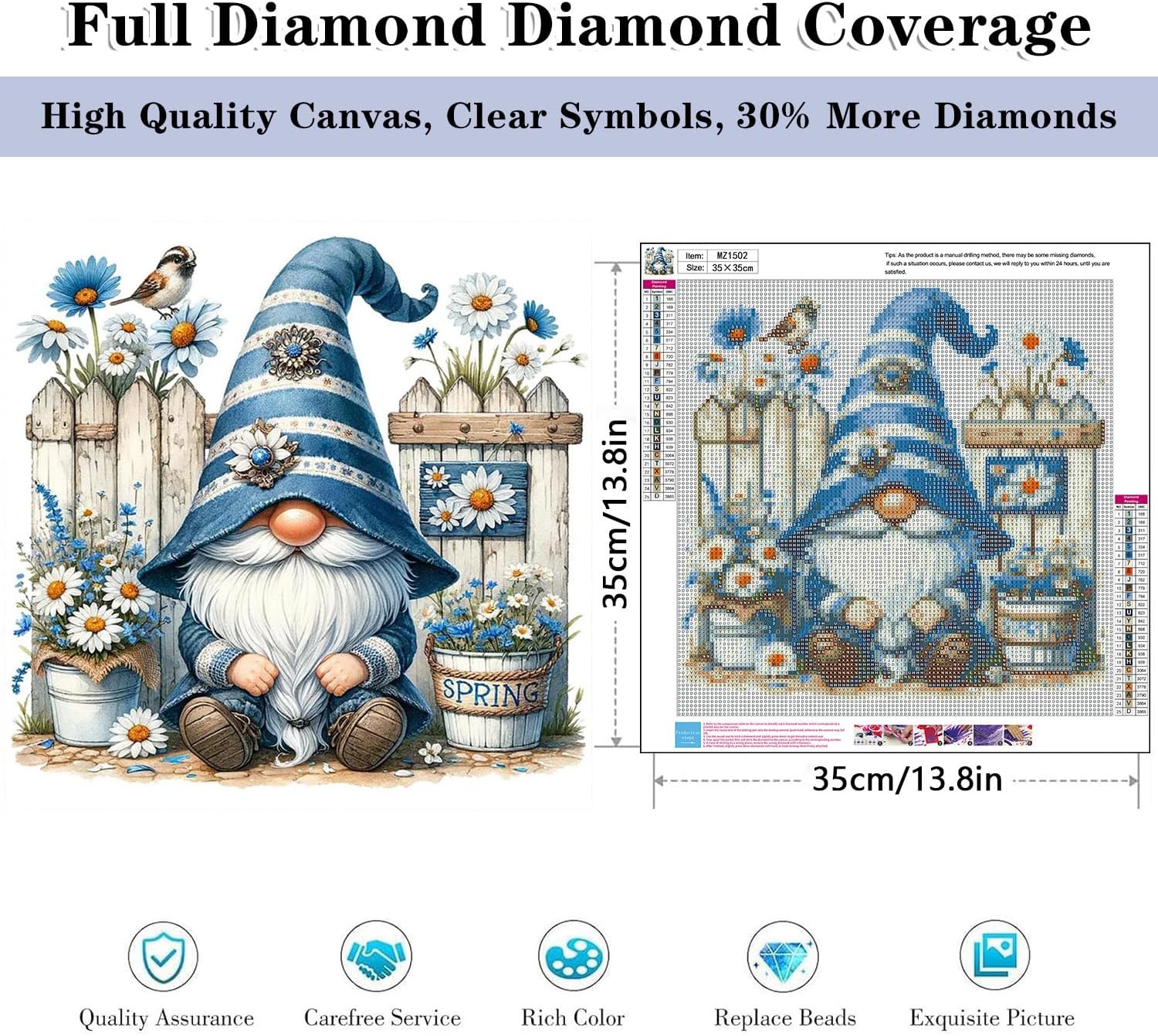 Detalle 2 de HHMATITS Diamond Painting Kit, 14 x 14 Inch