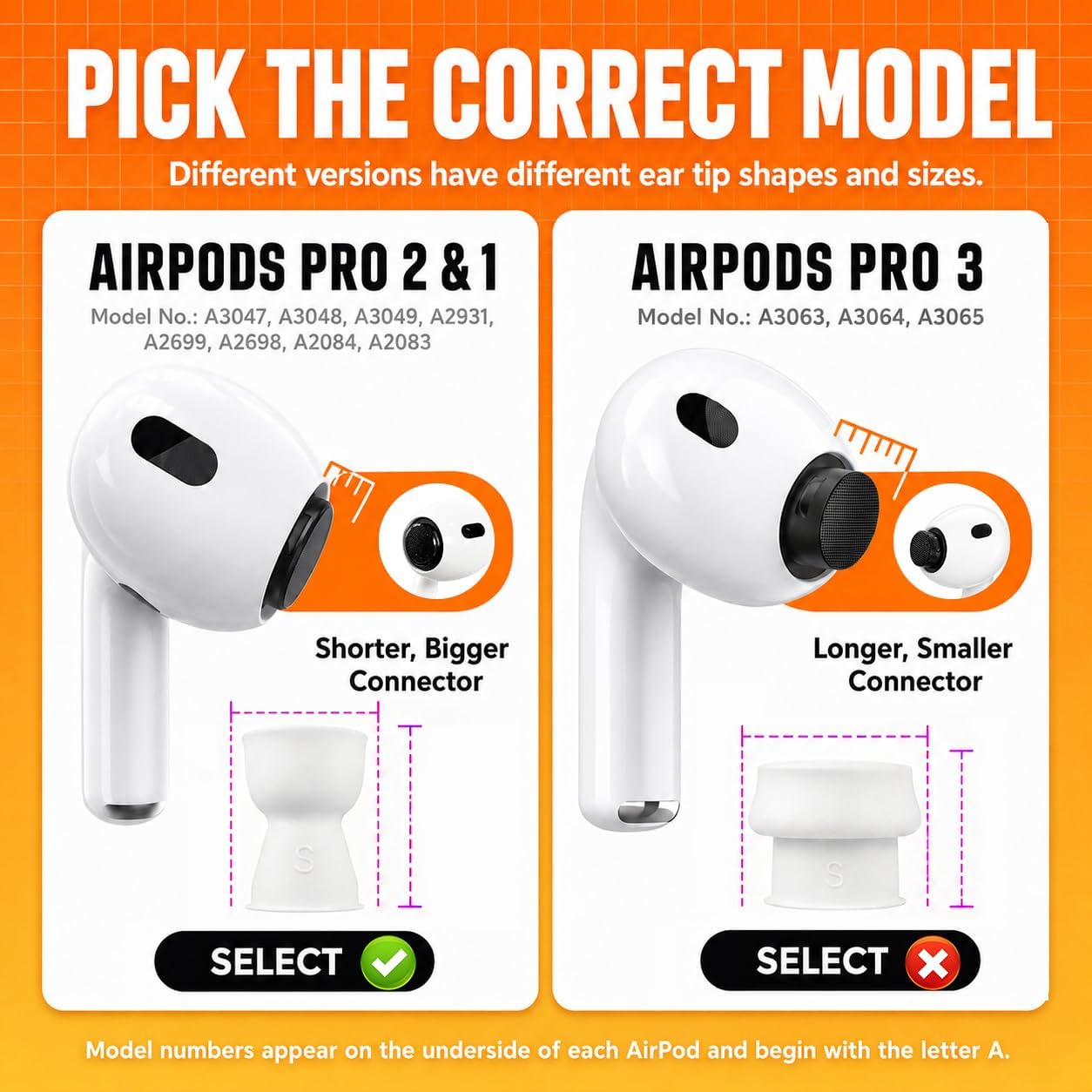 Thumbnail 1 de Replacement Ear Tips for AirPods Pro 4 Pairs
