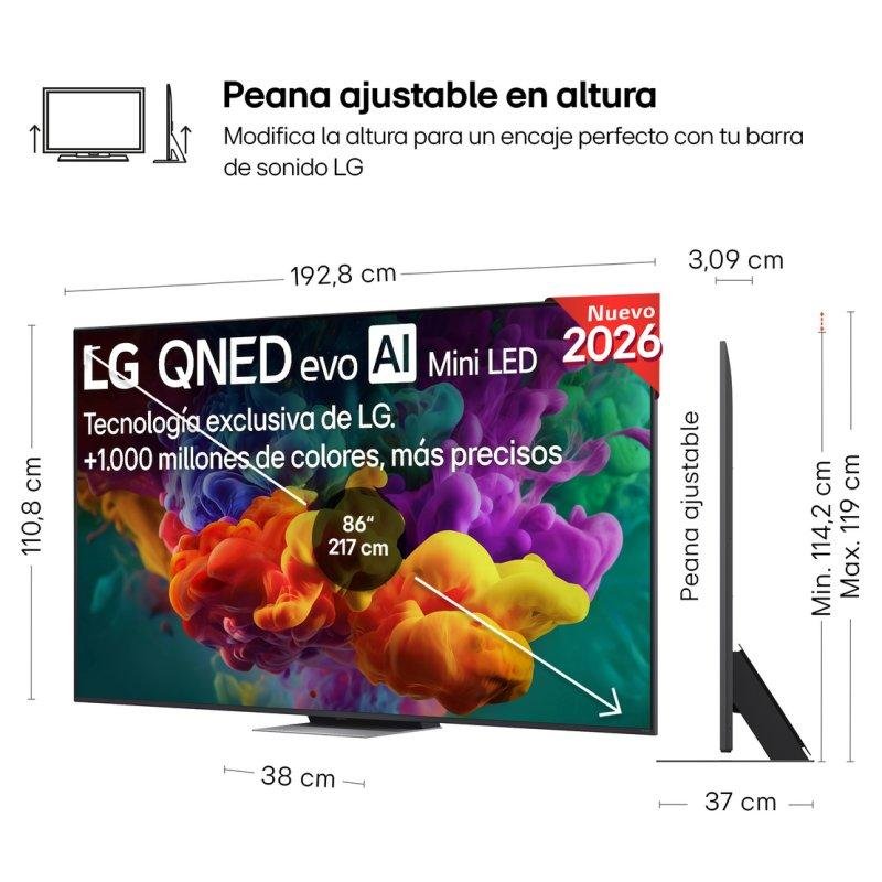 Detalle 2 de LG QNED evo MiniLED 86QNED86B6B: 86» de cine en casa para gaming y contenido premium