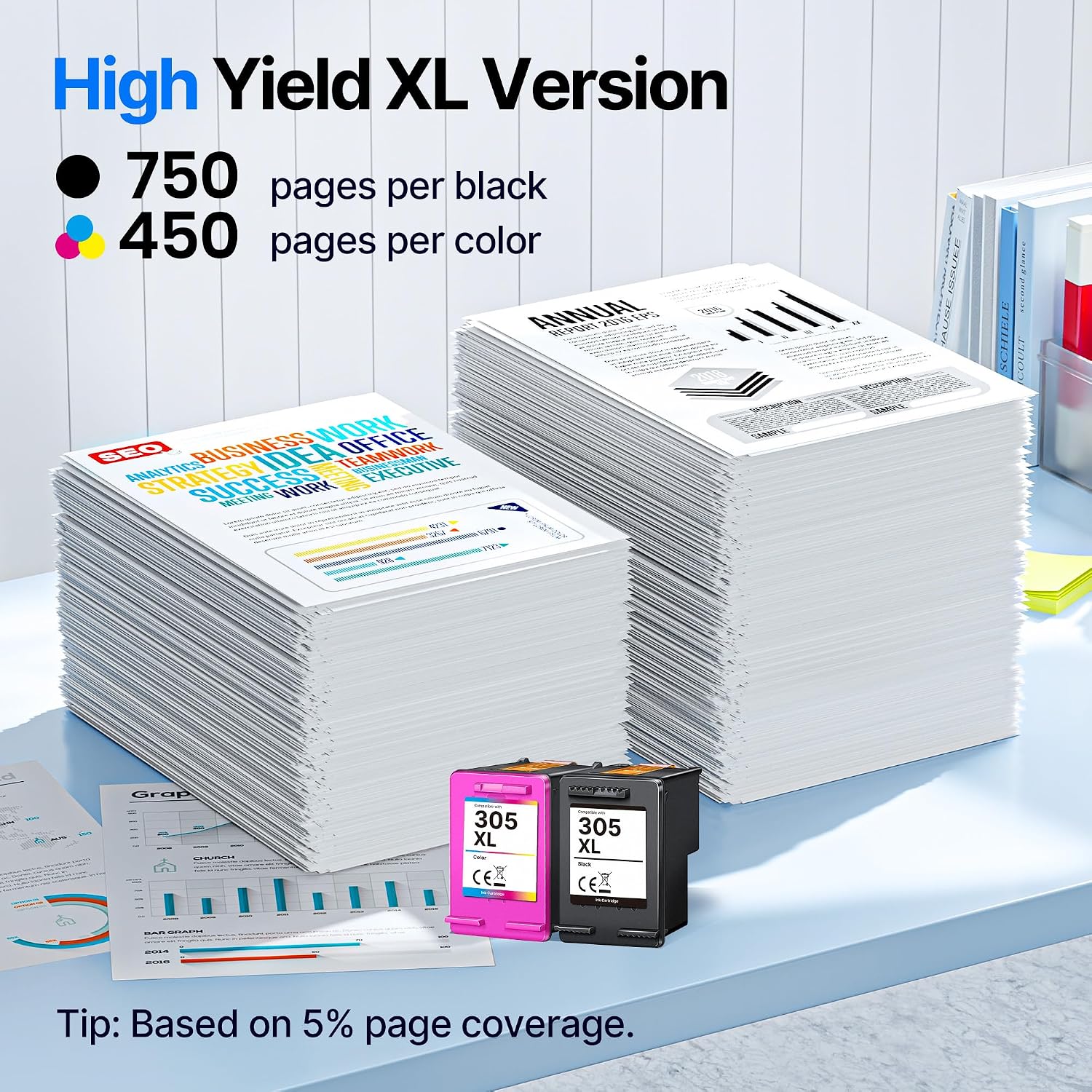 Detalle 2 de Gureef 305XL Ink Cartridges Combo for HP 305