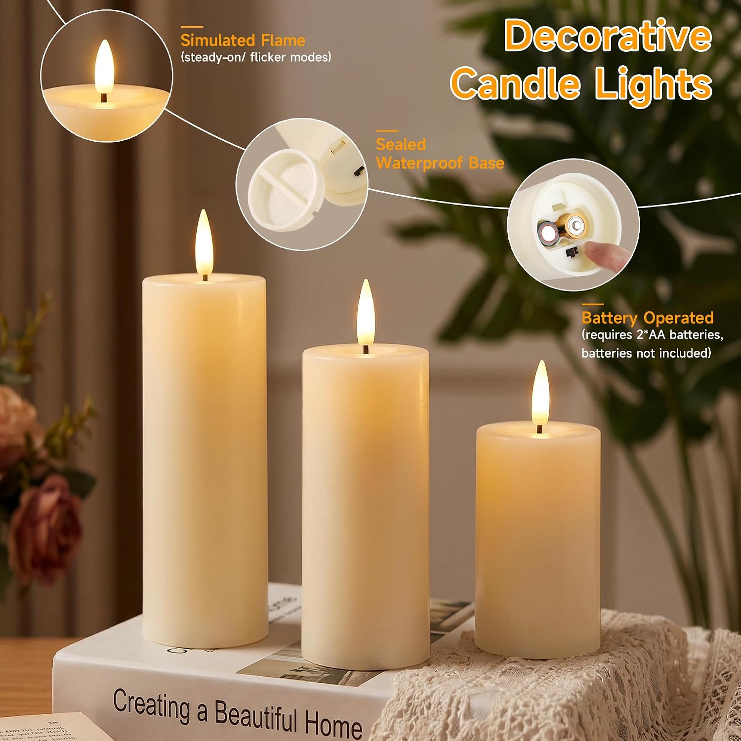 Thumbnail 2 de Dehobo Candele Led Oscillanti IP65 – Set da 6 Candeline LED con Fiamma Realistica, Telecomando e Timer