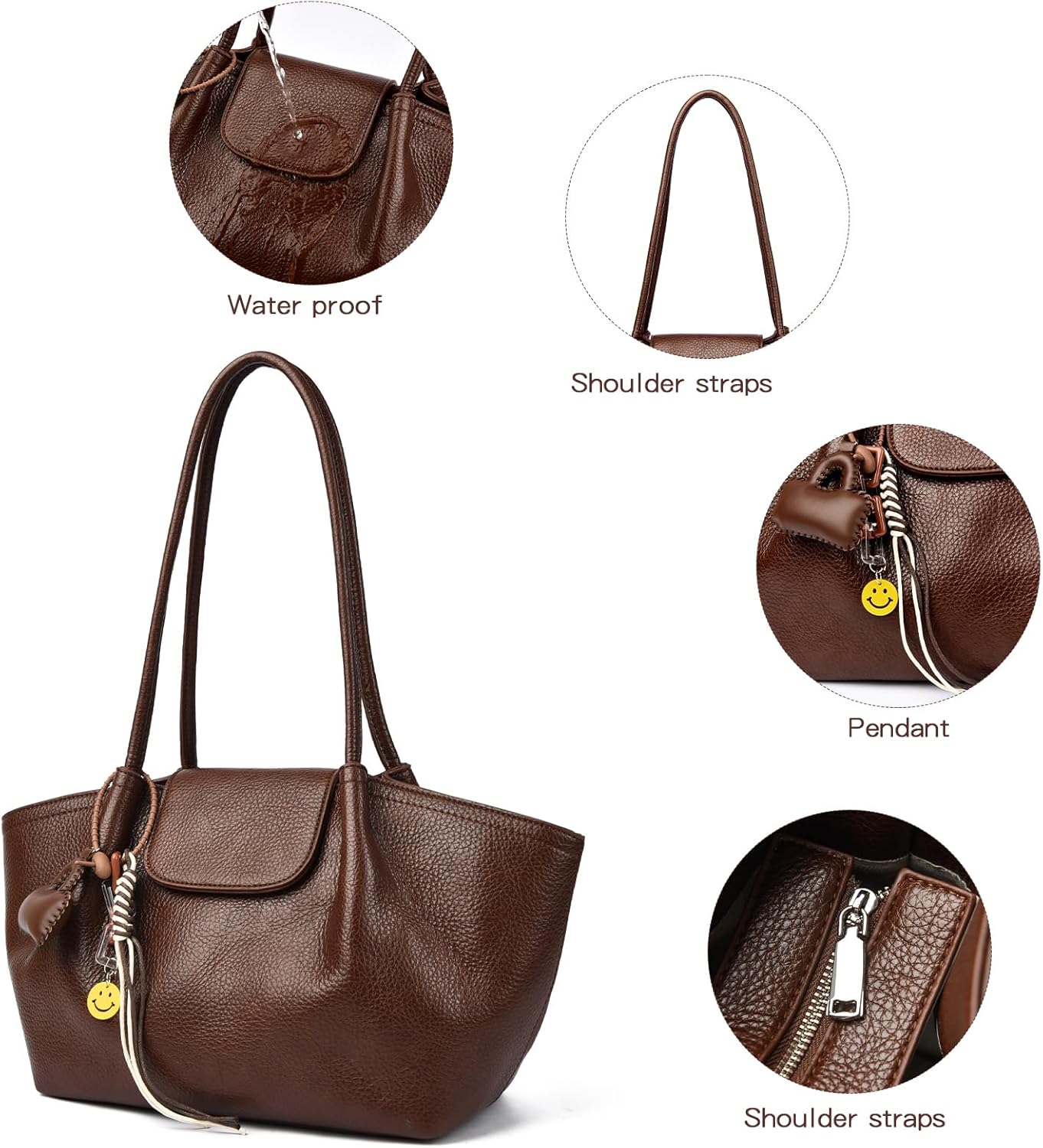 Thumbnail 5 de Waniki Handtasche Damen Mittelgroß – Schulter- und Tote-Bag aus Kunstleder (29 x 15 x 25 cm)