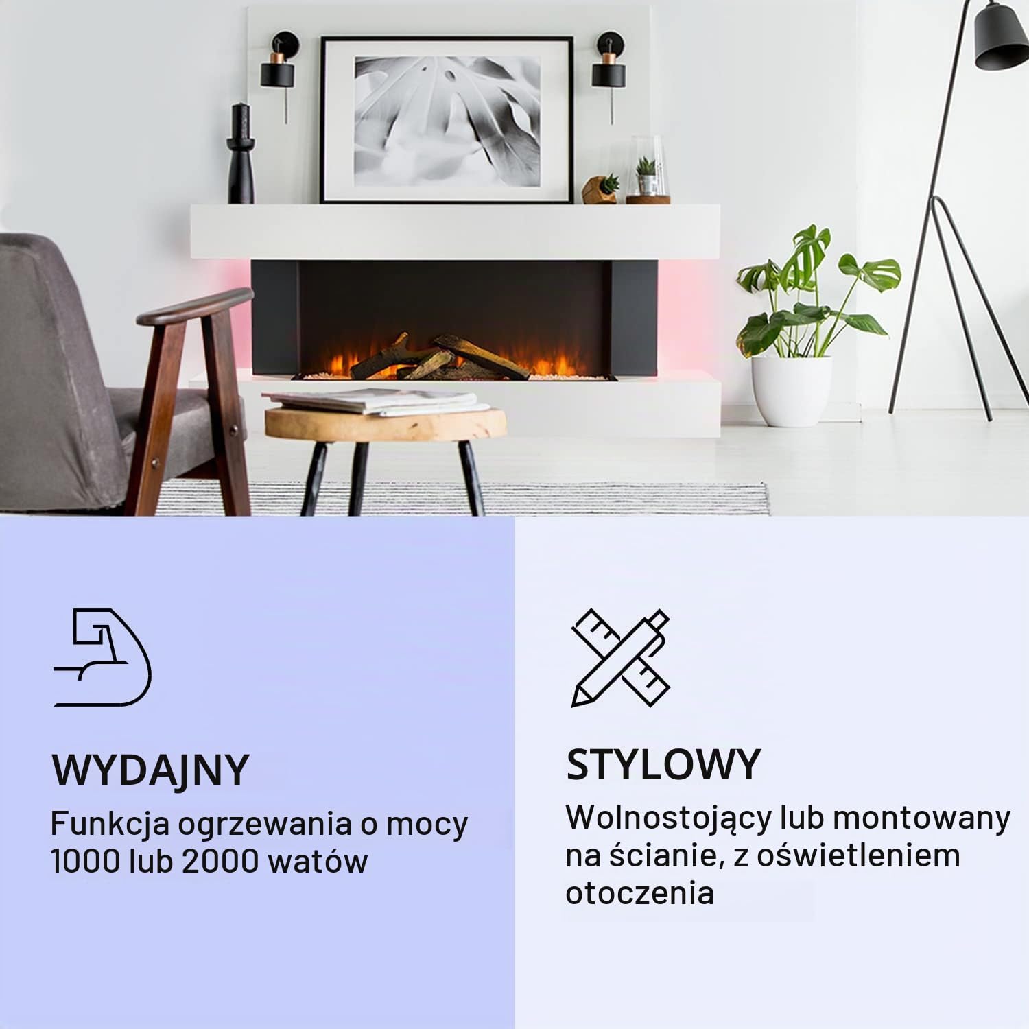 Detalle de Klarstein Light & Fire 1 Smart ACO7-Studio L&F 1 W – kominek elektryczny LED