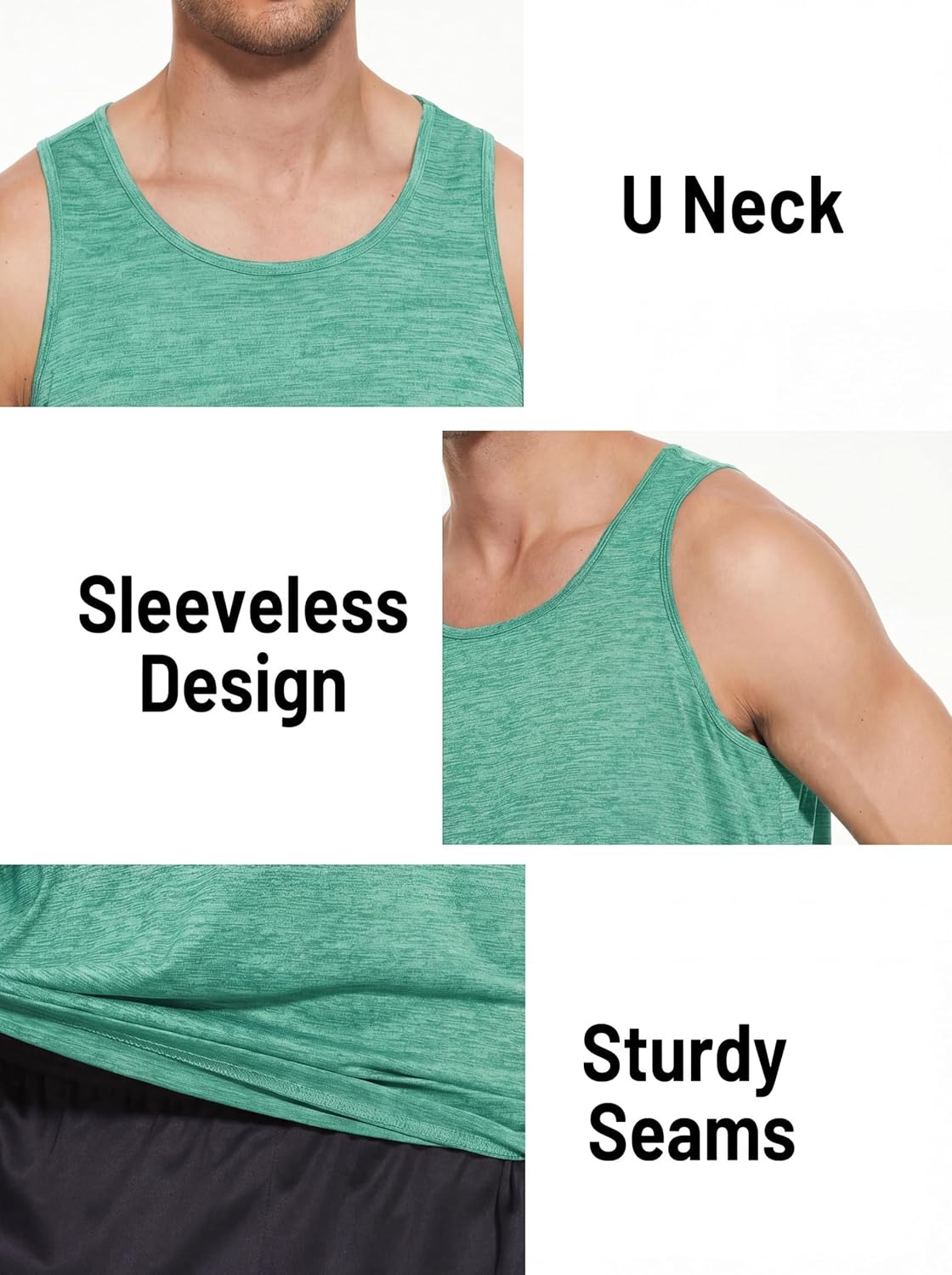 Thumbnail 5 de MAGCOMSEN Herren Tank Top Leicht Achselshirt mit Quick-Dry Funktion – für Laufen, Fitness & Outdoor