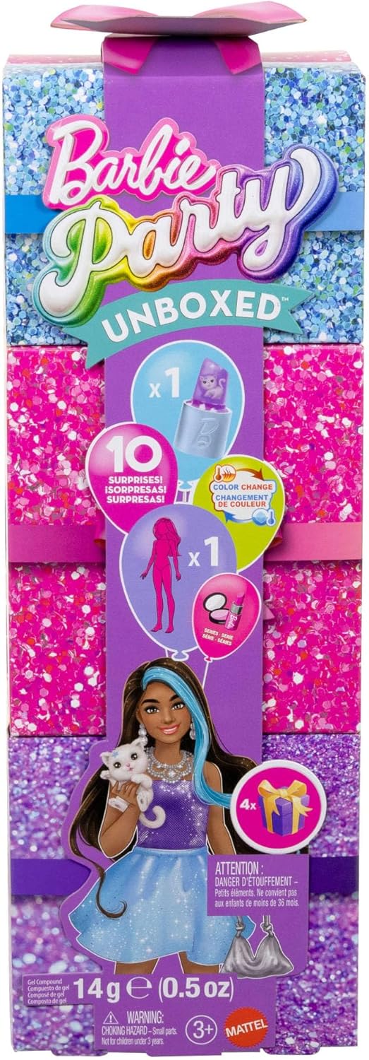 Thumbnail 5 de Barbie Party Unboxed Glam Party Serie JFY66 – Puppe & Accessoires mit 10 Überraschungen
