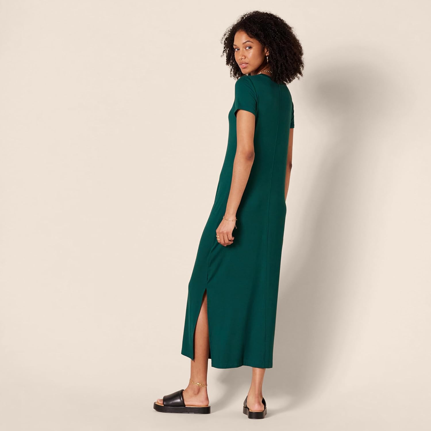 Thumbnail 2 de Amazon Essentials Women's V-Neck Short-Sleeve T-Shirt Jersey Midi Dress