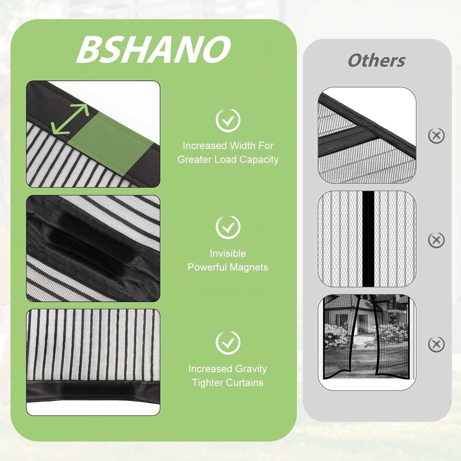 Thumbnail 2 de Magnetic Fly Screen Door Curtain – 90x210cm for Doors with Powerful Magnets and Full Frame Tape
