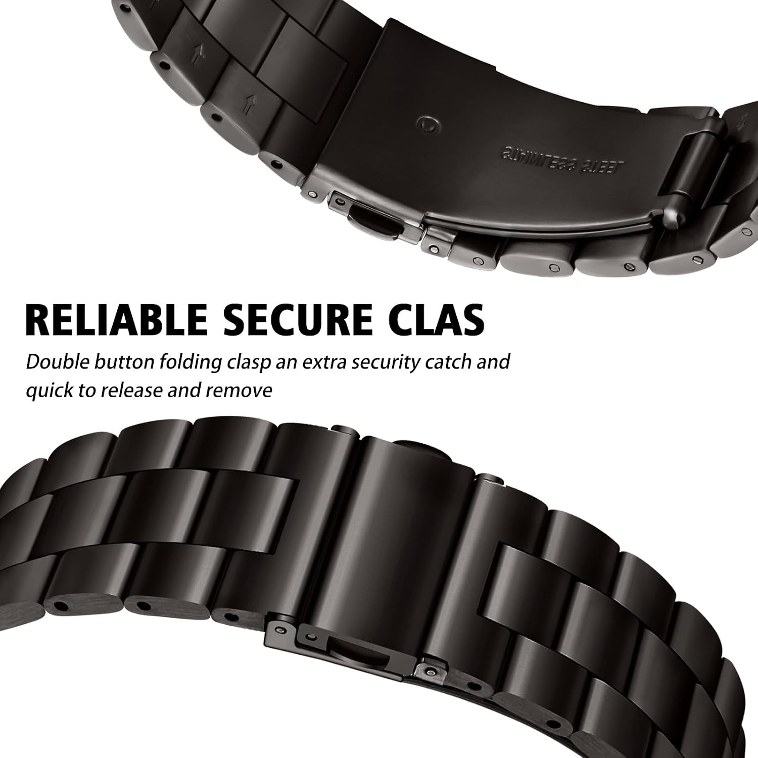 Thumbnail 2 de QAZNZ Stainless Steel 42mm Watch Strap for Apple Watch Series 10/11 (Dark Gray) – Adjustable Metal Link Band