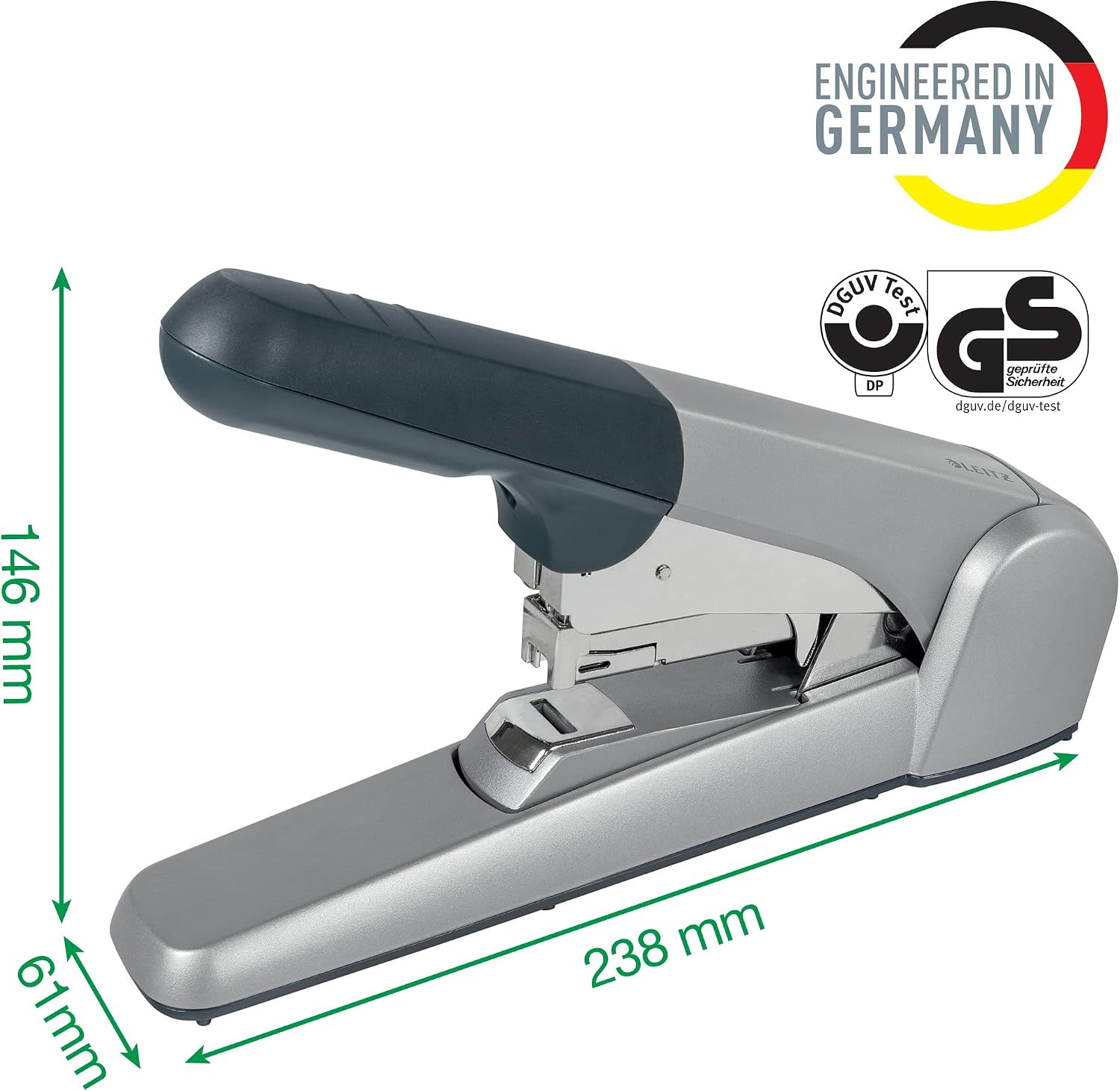 Thumbnail 3 de Leitz Agrafeuse de Bureau Heavy Duty Flat Clinch — 60 feuilles, finition argentée