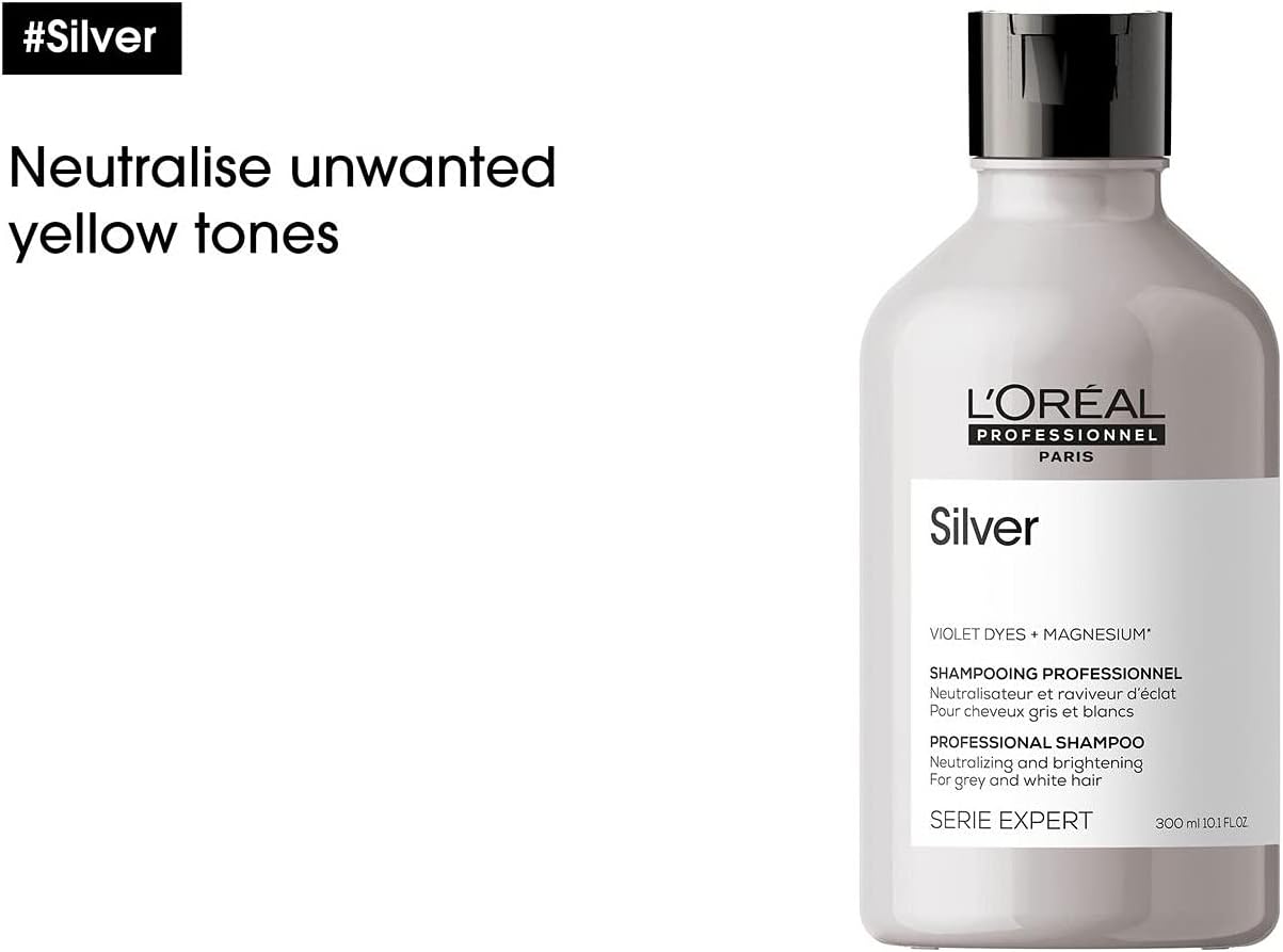 Detalle de L’Oréal Professionnel Serie Expert Silver toning shampoo for grey, white & light blonde hair