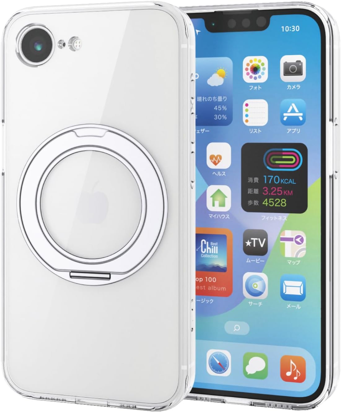 Detalle de エレコム PMWA26SMGSTKSV iPhone 17e用クリアケース 回転式スタンド・MAGKEEP対応