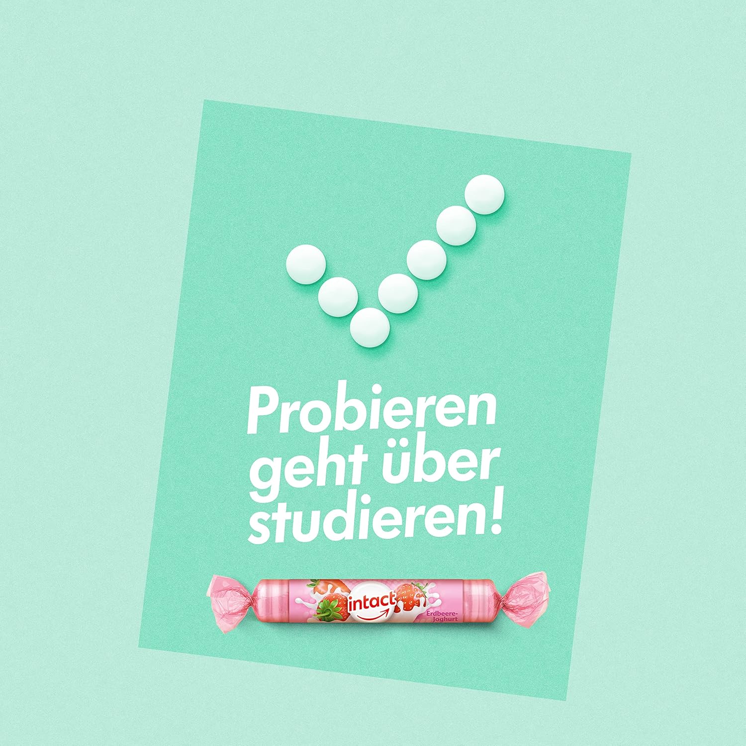 Detalle de intact Traubenzucker (Erdbeere-Joghurt) Rolle, 15 x 40 g (Multipack) – 100% vegan
