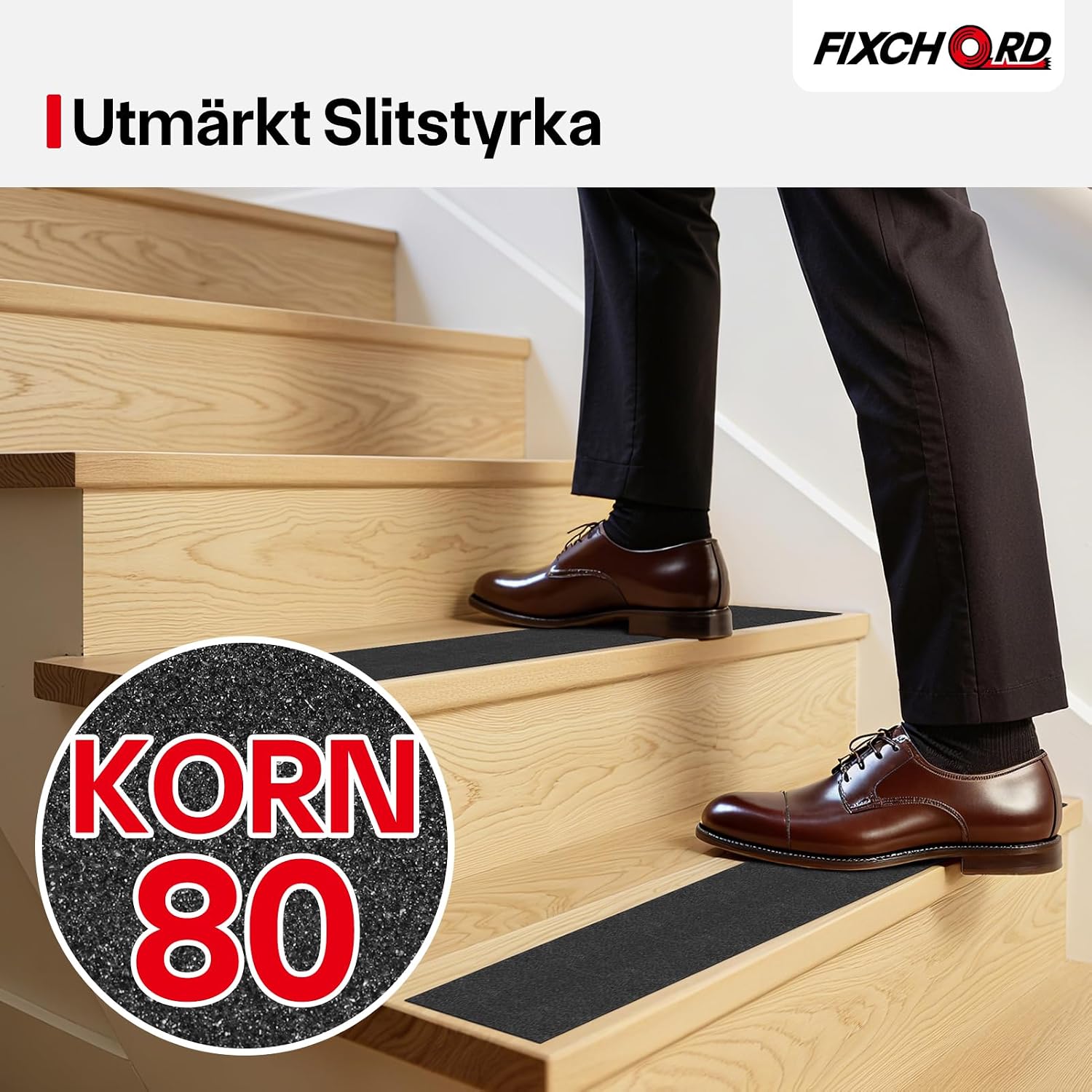 Thumbnail 2 de FIXCHORD halkskyddstejp 5 m × 100 mm, vattentät med 80 korn