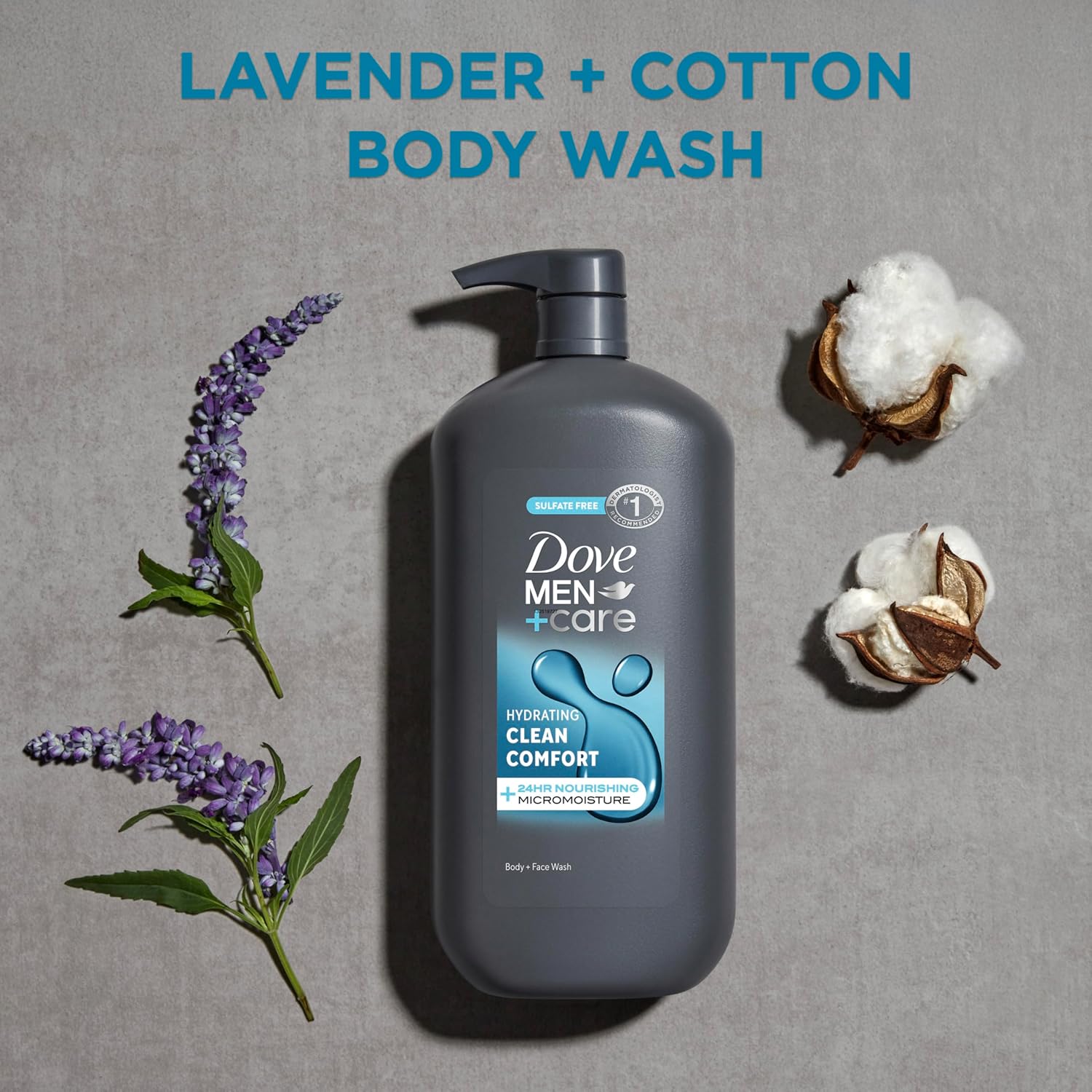 Thumbnail 3 de Dove Men+Care Clean Comfort Hydrating Body and Face Wash (30 oz) with 24-Hour Micromoisture Technology