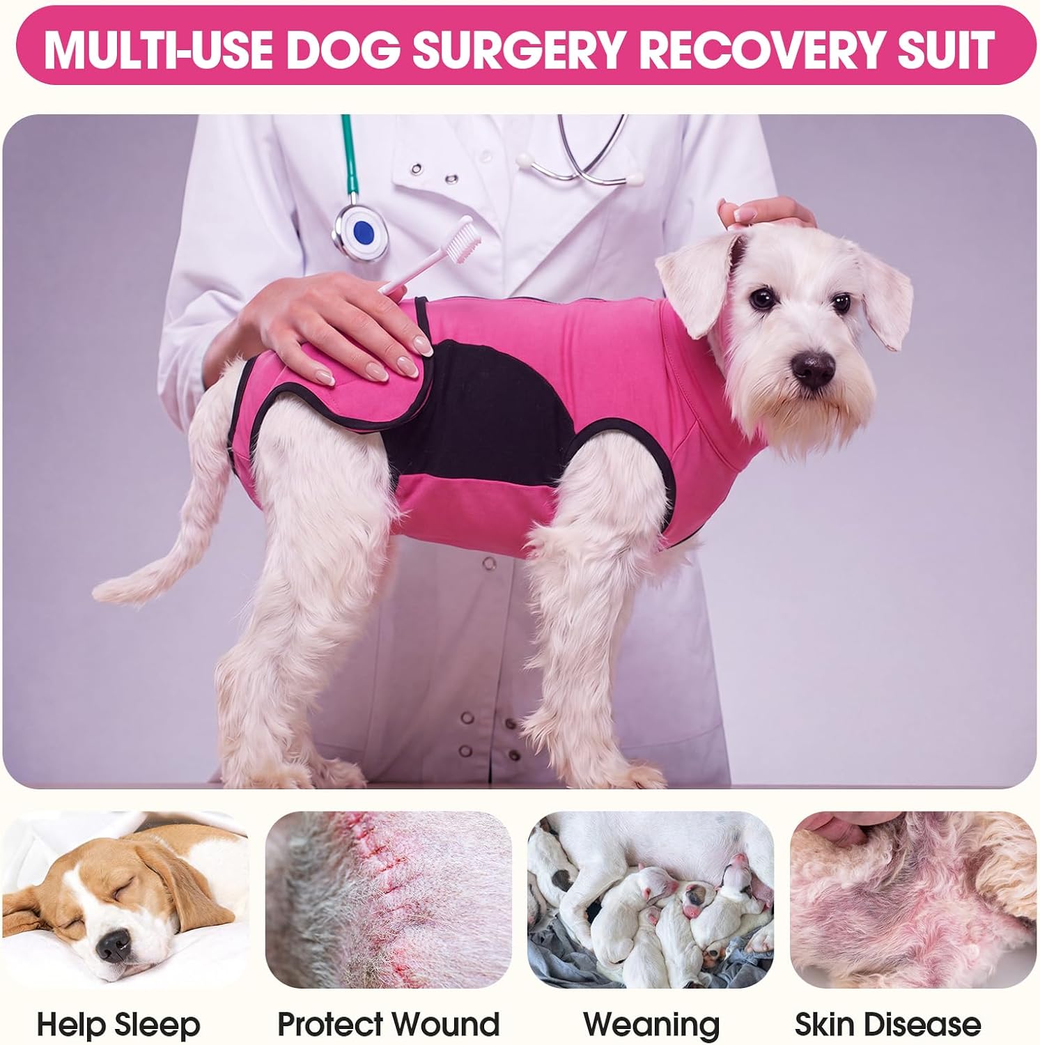 Detalle de IDOMIK Dog Recovery Suit with Cotton Padding