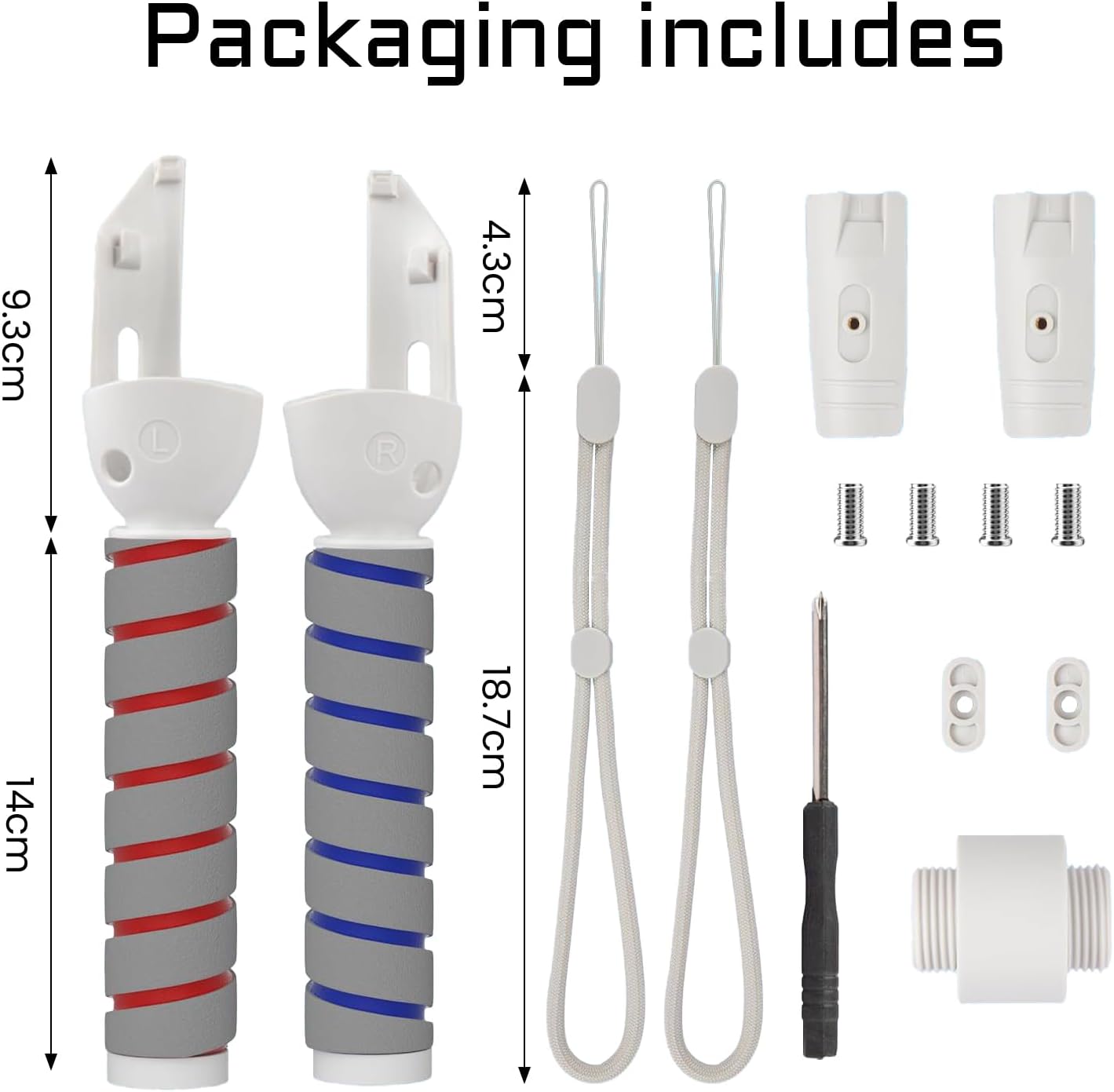 Detalle 2 de OldPAPA 3-in-1 VR Gorilla Tag Long Arms Sticks for Meta Quest 3/3S (White) with Dual Controller Extension Grip