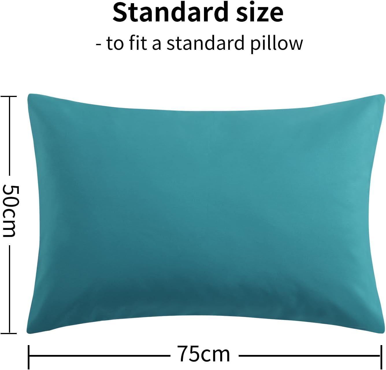Thumbnail 6 de RUIKASI Teal pillow cases (2 pack) with envelope closure, brushed breathable microfiber