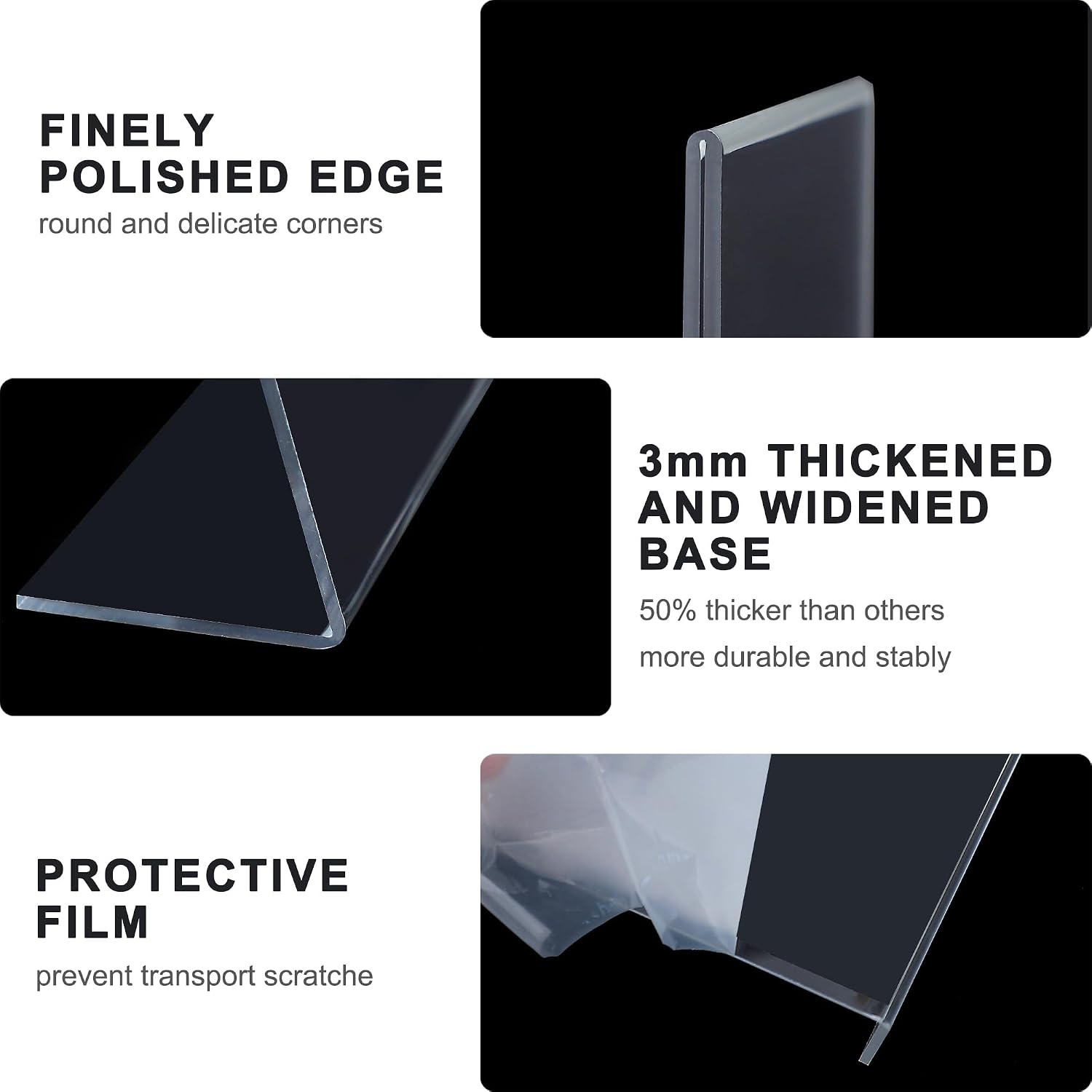 Thumbnail 2 de ROSSHINE A4 Acrylic Sign Holder, 5-Pack, L-Shape Display Stands in Clear Perspex