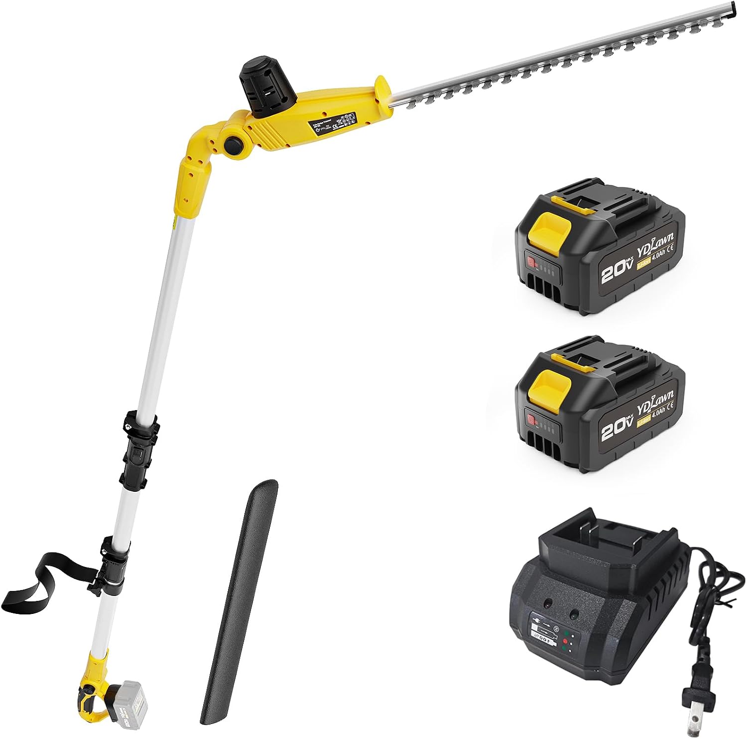 Detalle de YDLawn 2503 20V Cordless Pole Hedge Trimmer, 15-Ft Reach, 22-Inch Blades