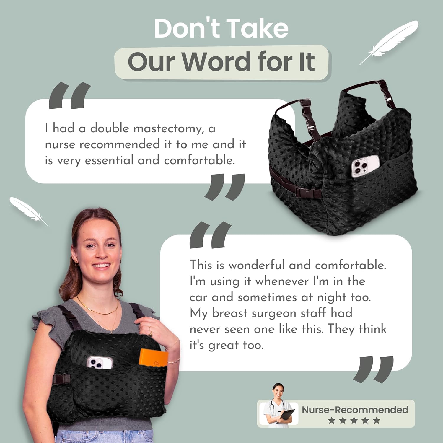 Thumbnail 5 de MOYOAMA Post Mastectomy Pillow – Hands-Free Recovery with Secure Strap and Washable Cover