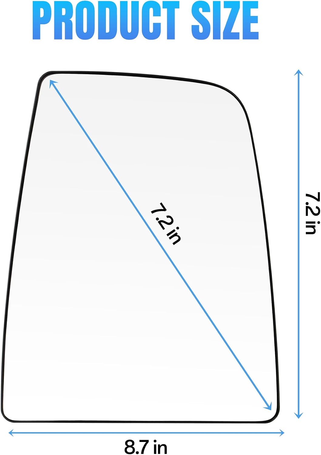 Thumbnail 1 de Convitex Heated Driver Side Wing Mirror Glass for Ford Transit MK8 (2014 Onwards) – Right Upper Convex Glass with Backing Plate