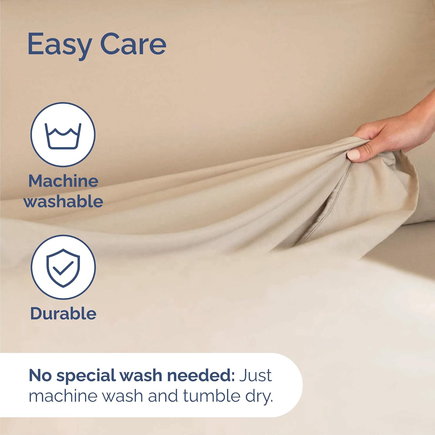 Detalle 2 de Queen 6 Piece Sheet Set: Comfy, Breathable & Cooling Cream