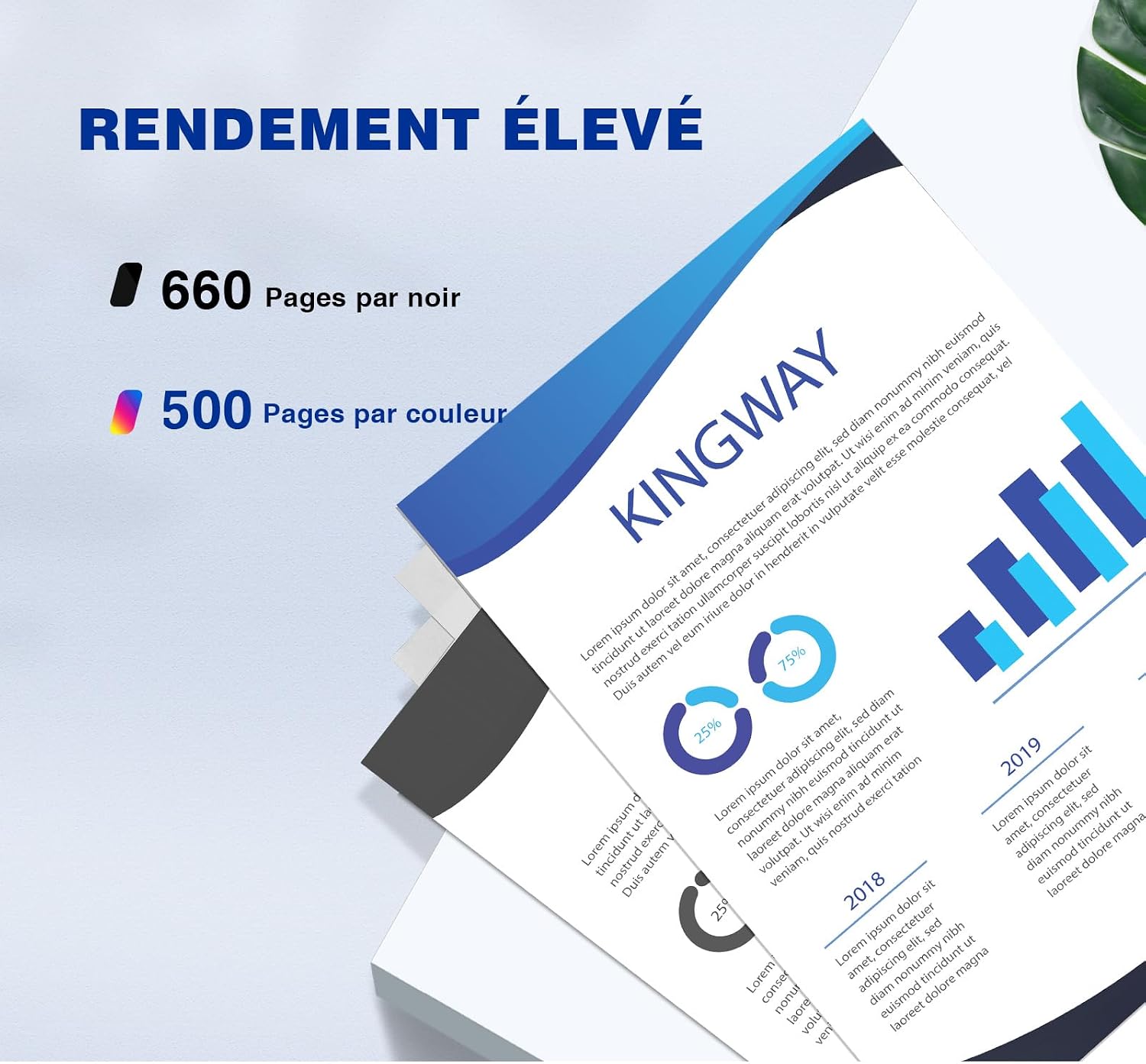 Thumbnail 2 de KINGWAY 540XL 541XL Cartouches d'encre compatibles (PG-540XL CL-541XL) pour Canon TS5150 et autres