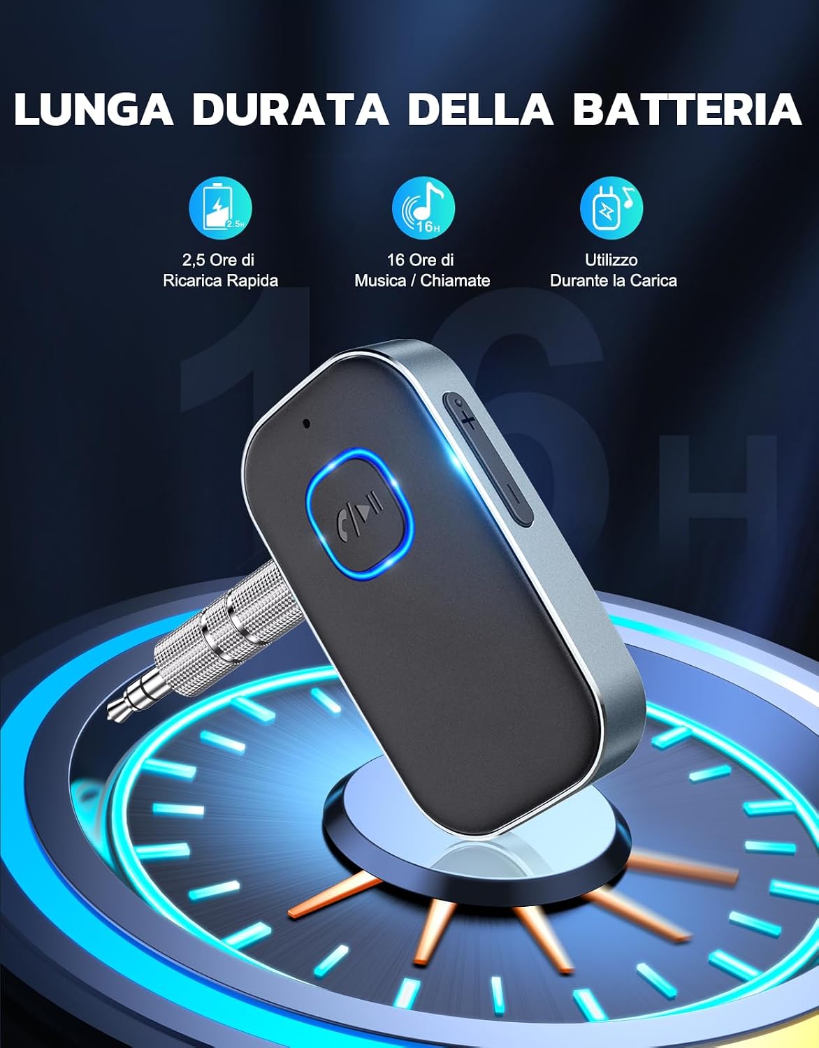 Detalle de Glangeh Ricevitore Bluetooth 5.3: cielo aperto tra Bluetooth e AUX, autonomia fino a 16 ore