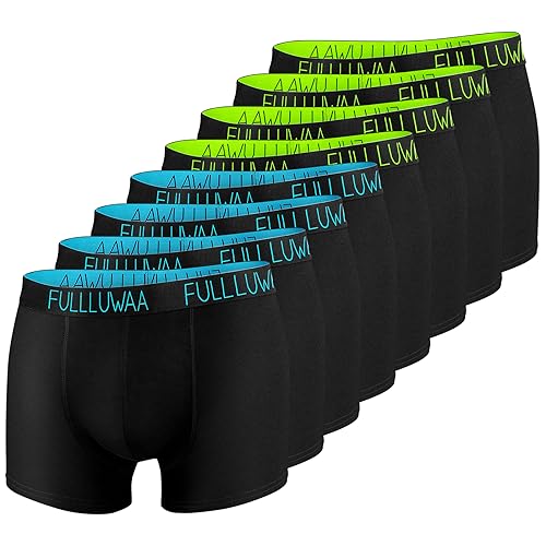 Detalle de Fullluwaa Fitted Boxers Shorty (Lot de 8) Homme Coton – Noir