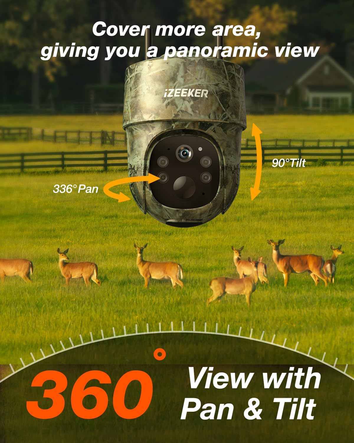 Thumbnail 3 de iZEEKER iG500 4G LTE-wildcamera met 2K, PTZ, zonnepaneel en IP65