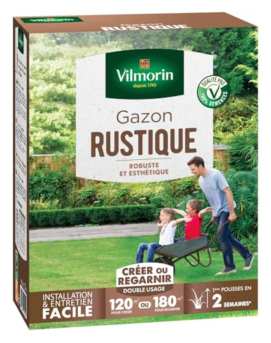 Detalle de Vilmorin Gazon Rustique, 3 kg — gazon Tous Terrains pour un espace vert dense