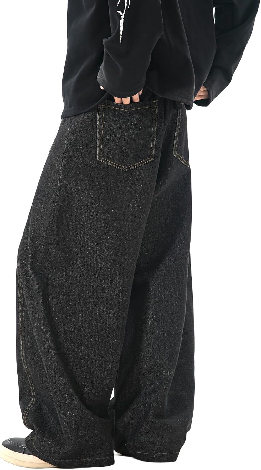Thumbnail 4 de Icymay Mens Baggy Jeans, Wide-Leg Relaxed-Fit Vintage Denim Pants