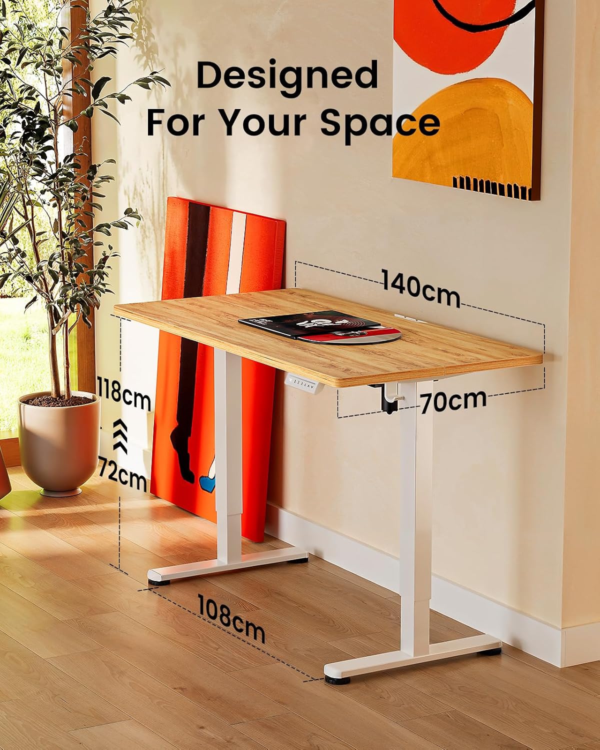Thumbnail 2 de ErGear Electric Standing Desk 140 x 70cm with 4 Memory Presets