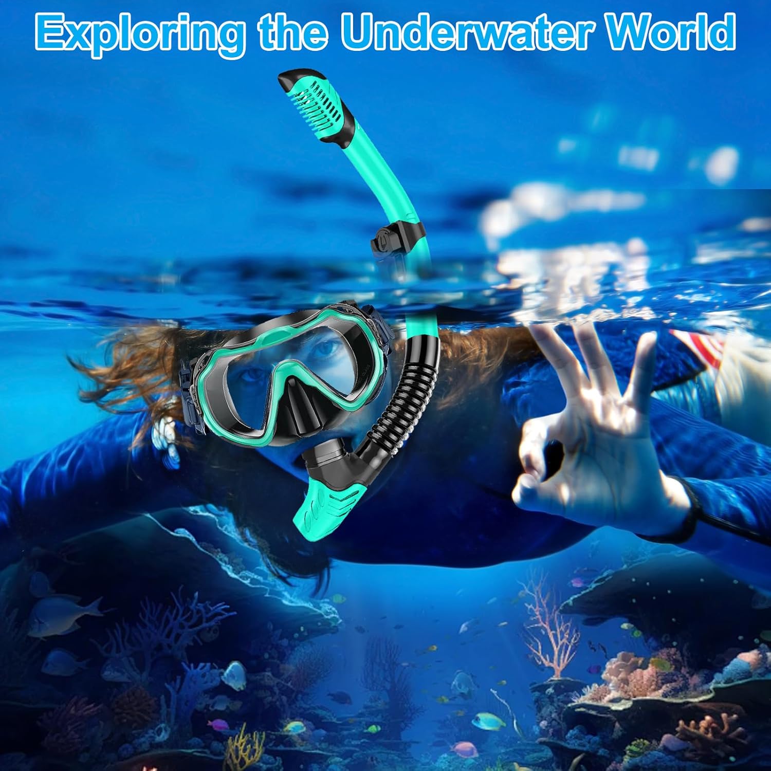 Thumbnail 5 de Mengine Snorkel Set for Adults, Dry Snorkel