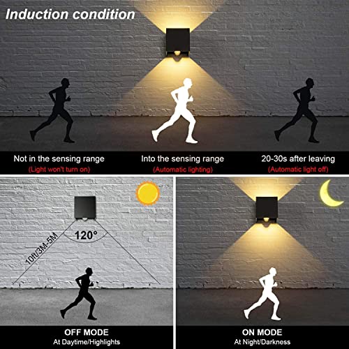 Detalle de 2 Pièces Appliques Murales avec Detecteur de Mouvement, 6W, 3600mAh, Blanc Chaud 3000K ⚙