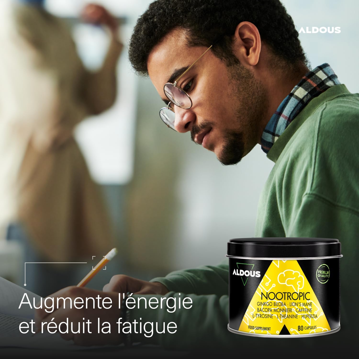 Thumbnail 6 de Nootropique Naturel Aldous – 80 Gélules: Brain Booster pour Mémoire, Concentration et Énergie