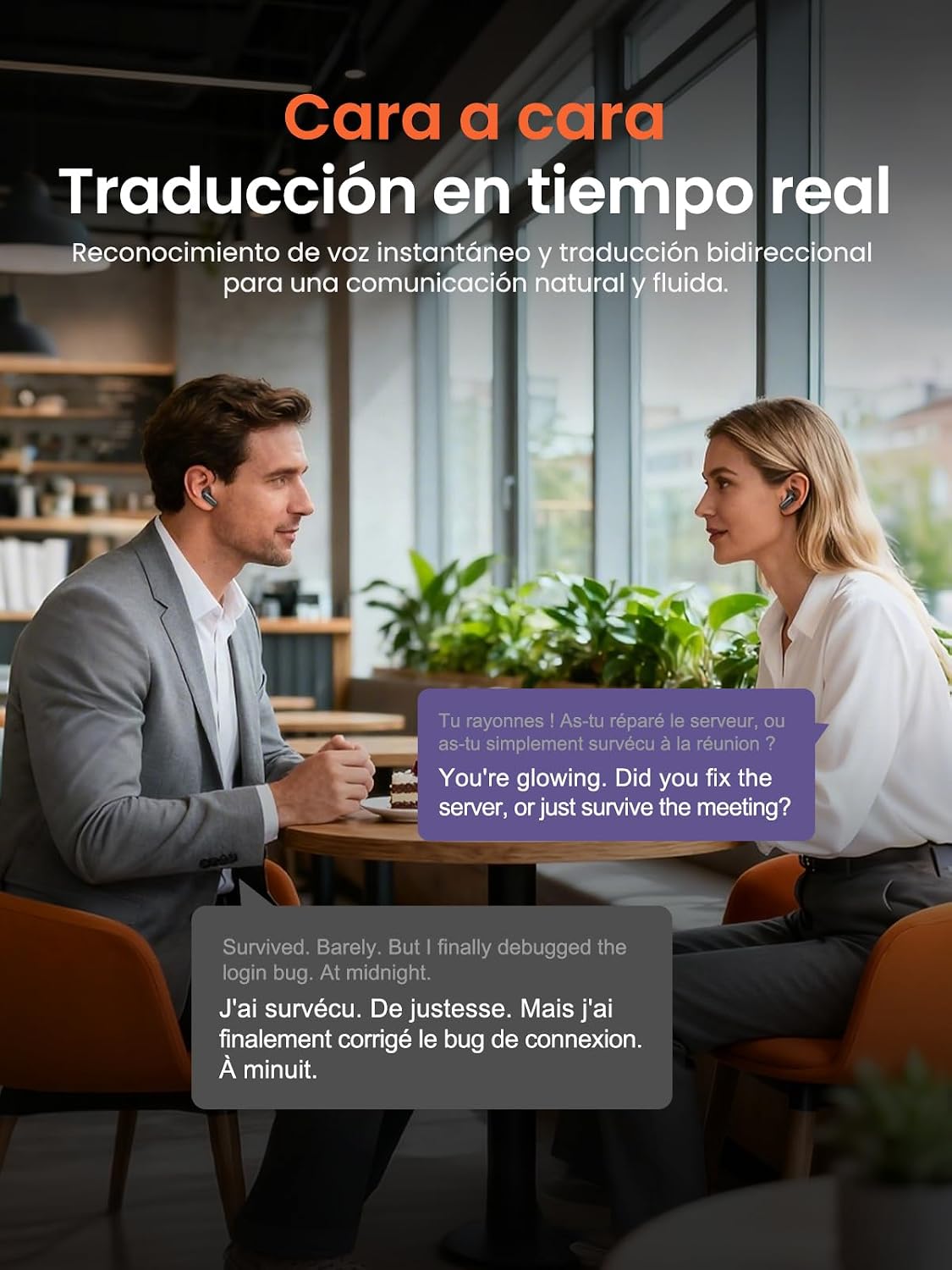 Detalle 2 de NE20 Auriculares traductores Bluetooth 60h