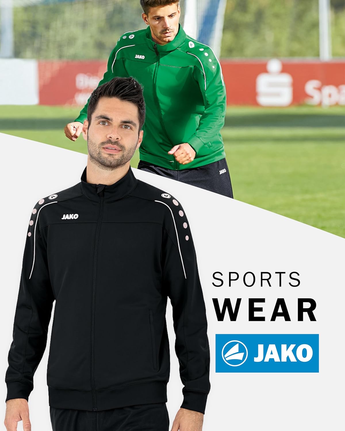 Detalle de JAKO Polyester Classico Trainingsanzug – Moderner, strapazierfähiger Sportanzug aus 100% Polyester