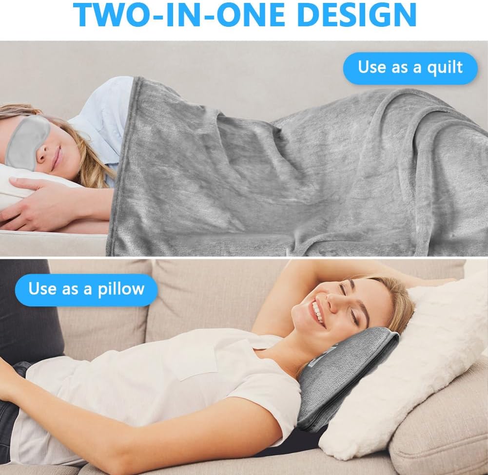 Detalle de flintronic Travel Blanket and Pillow 2 in 1: Compact, Lightweight and Versatile