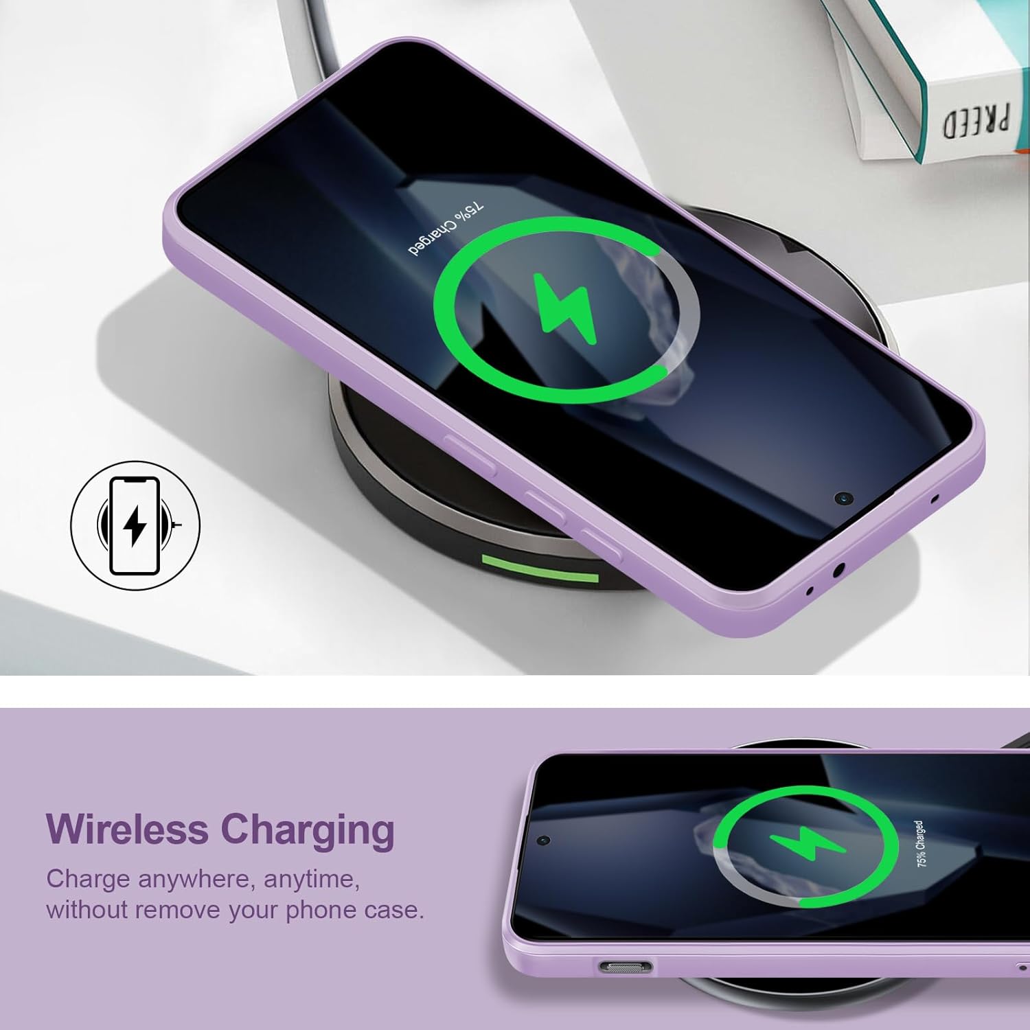 Thumbnail 6 de Btstring Hülle für OnePlus 13R – Hochwertiges Silikon case mit Mikrofaser-Innenfutter (Helles Lila)