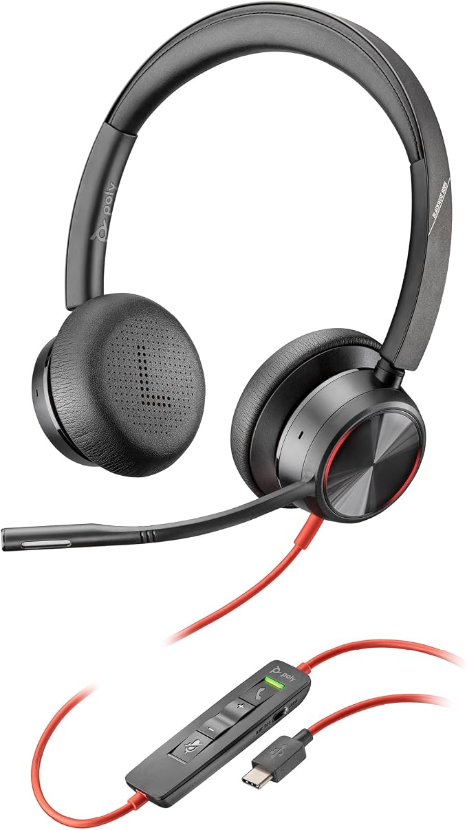 Detalle de Auricular Poly Blackwire 8225 con cancelación activa de ruido