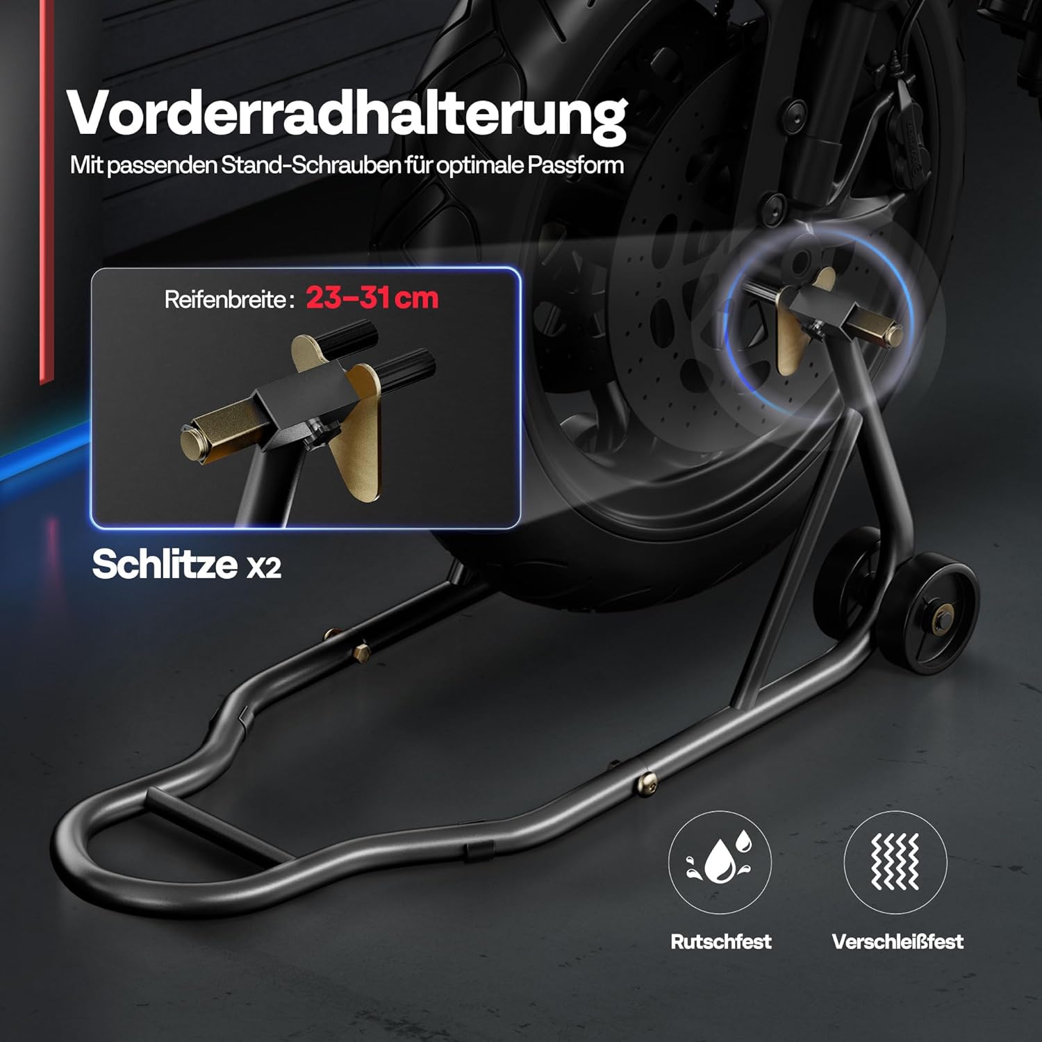 Thumbnail 3 de SPECSTAR Robuster Motorrad-Hinterradheber bis 400 kg (Universal, verstellbar, Paddock-Ständer-Combo)