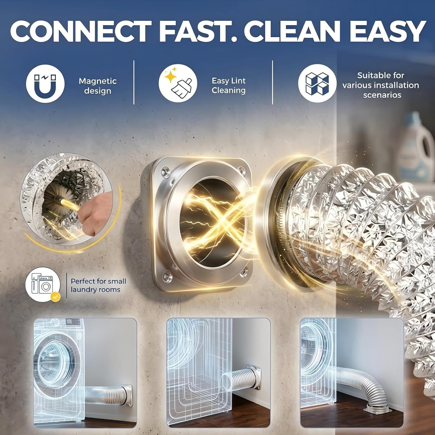 Thumbnail 6 de WASBRAY DV180-Style Magnetic Dryer Vent Connector Kit, 4-Inch Duct