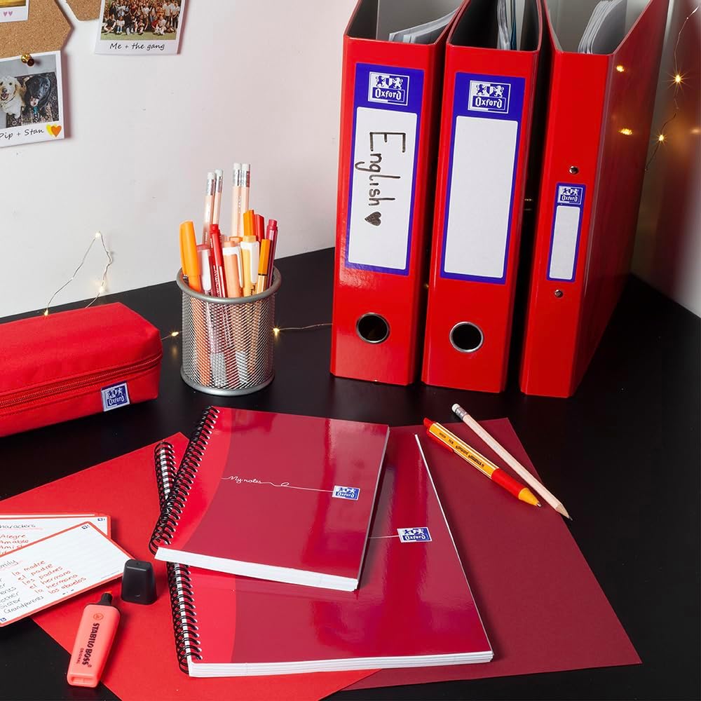 Thumbnail 6 de Oxford Premium A4 Ring Binder (Red) – 25mm Capacity, Laminated Paperboard