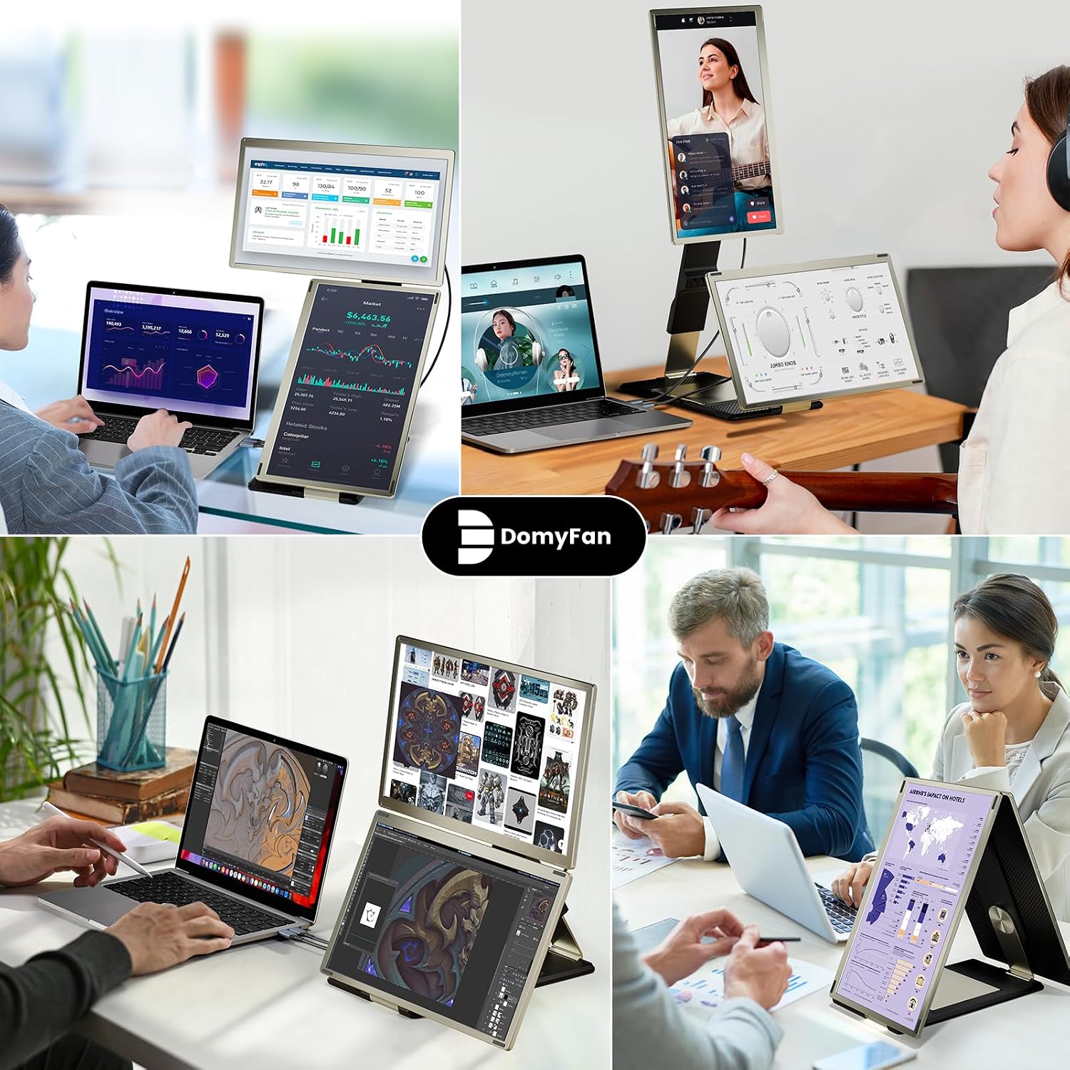 Thumbnail 6 de domyfan 15.6" Laptop Bildschirm Extender – Plug‑&‑Play Erweiterung mit 1080p, 120% sRGB