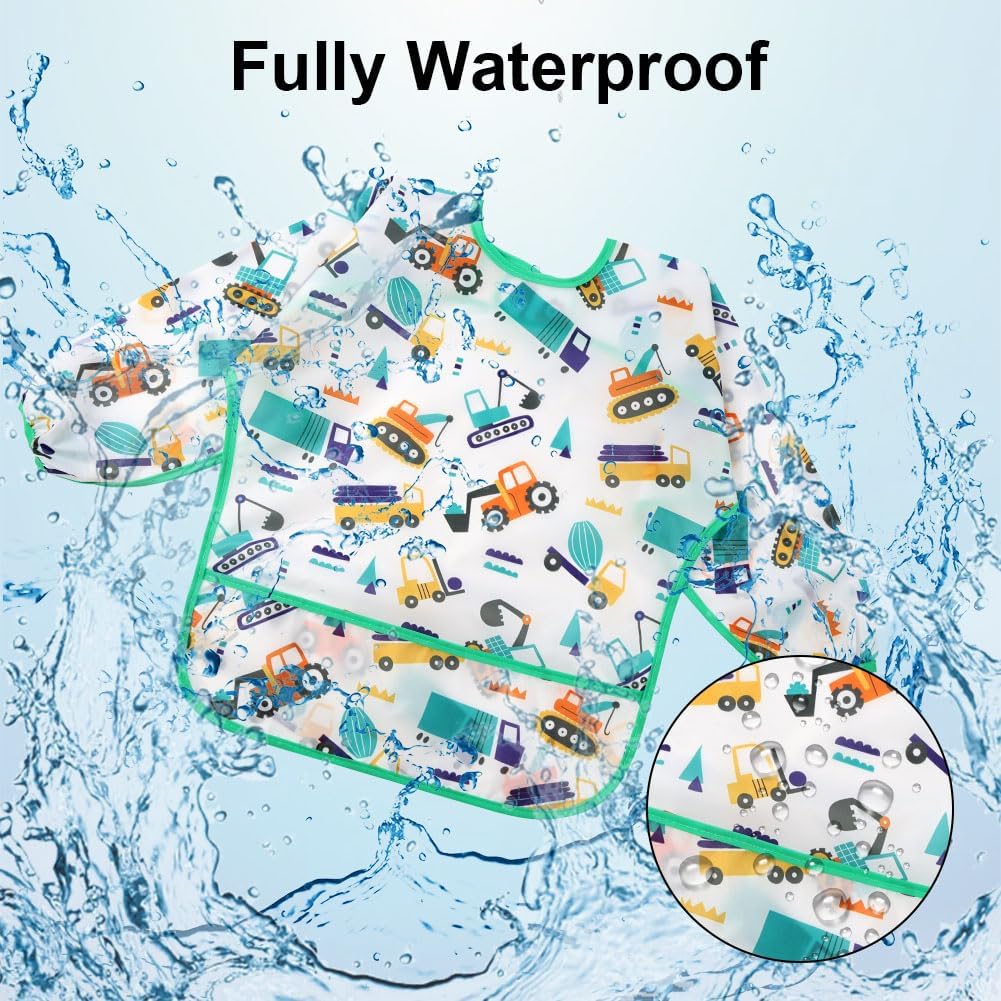 Thumbnail 4 de Vicloon Lätzchen Baby mit Ärmeln (5er-Set) – abwaschbare Ganzkörper-Lätzchen für 6–24 Monate