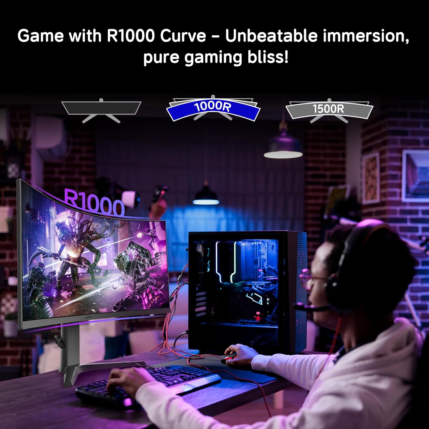 Thumbnail 4 de KOORUI 34E6UC 34-inch curved ultrawide gaming monitor (WQHD, 180Hz, HDR400, 1000R)